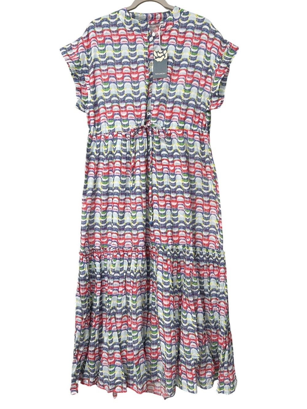 Ros Garden NWT Midi Dress Copacabana Sz Large Flowy Relaxed Resortwear Cotton